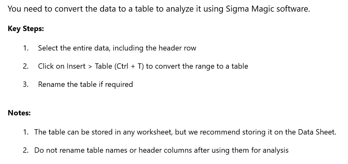 How do I analyze data stored in Excel using Sigma Magic software?